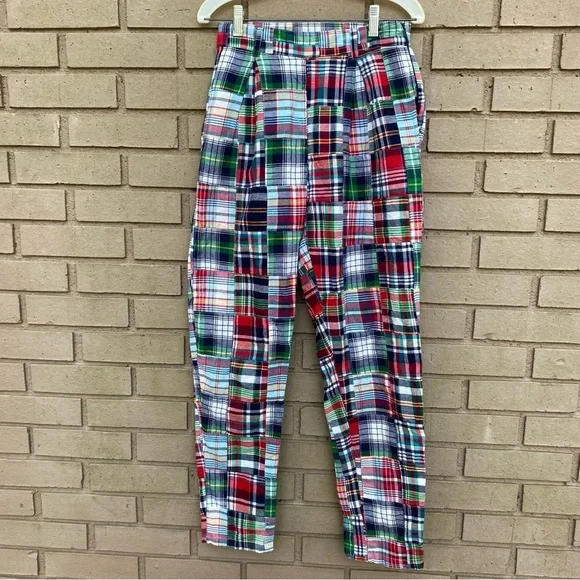 Urban Outfitters Madras Plaid High Waisted Pants Size 2-No Belt- - Picture 2 of 7